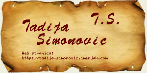 Tadija Simonović vizit kartica